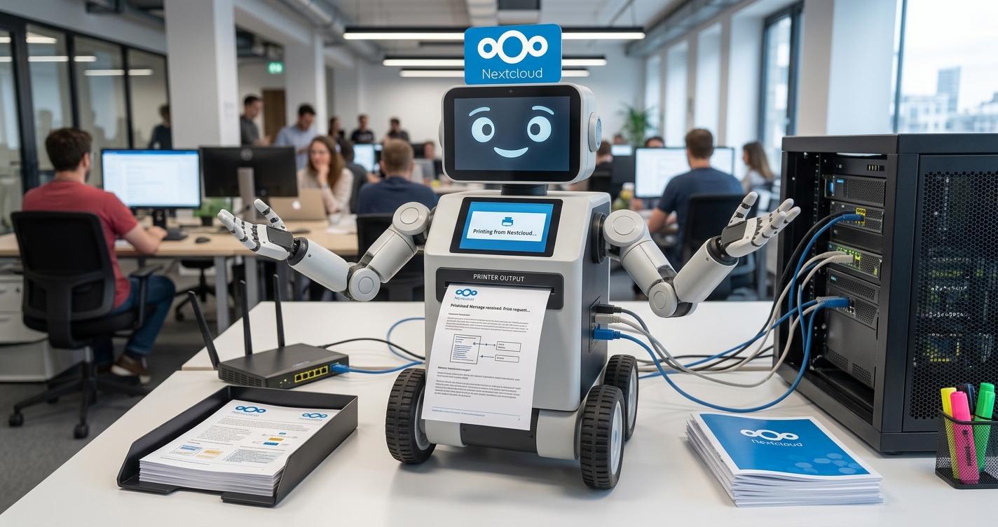 Robots that prints documents from Nextcloud Talk