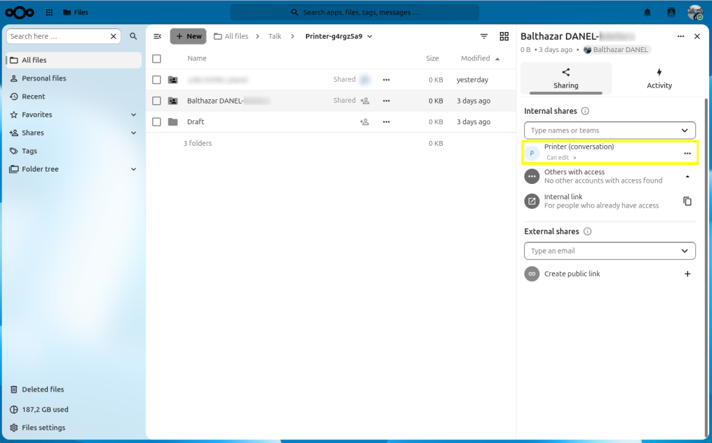 Nextcloud folder
